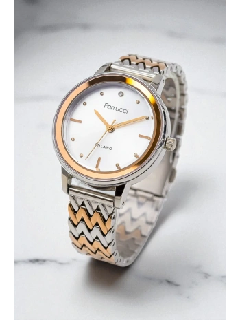Gümüş&Rose Gold Çelik Kordon & Şık Tasarım, Kadın Kol Saati, 3atm Suya Dayanıklı Sdfer153