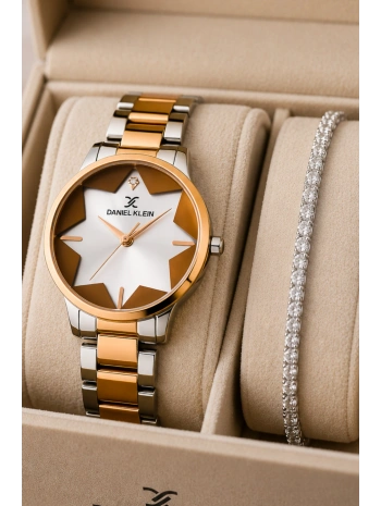 Kadın Kol Saati Rose Gold-gümüş Renk Çelik Kordon&kasa Dke.1.110140-3 Sddk081