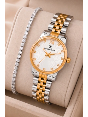Kadın Kol Saati Rose Gold-gümüş Renk Çelik Kordon&kasa Sddk093