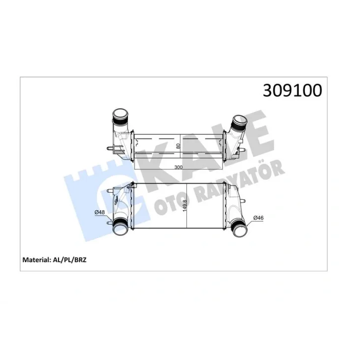 INTERCOOLER TRANSIT COURIER FIESTA IV B MAX 1.0 ECOBOOST AL/BRZ