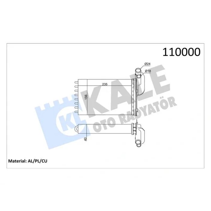 KALORIFER R19 CLIO KANGOO MEGANE SCENIC (BAKIR BORULU) 2 SIRA CU+PL