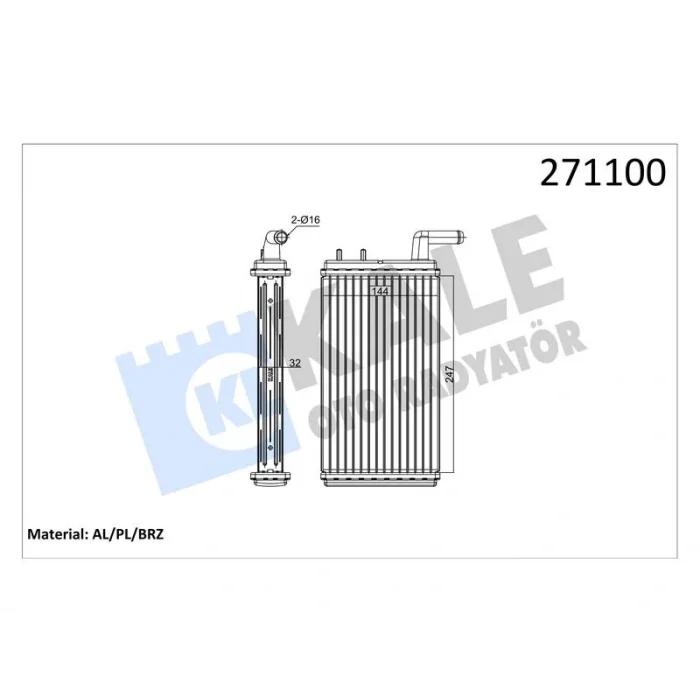 KALORIFER RADYATORU DKS M131 1600 (250x140x36) AL/BRZ