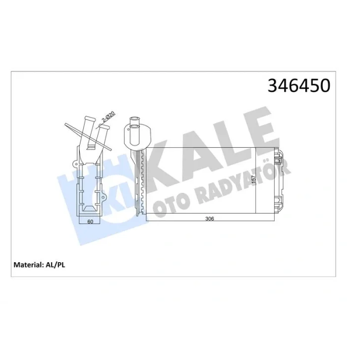 KALORİFER RADYATÖRÜ VW TRANSPORTER T4 306×157