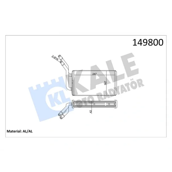 KALORIFER TRANSIT T15 V184 TURBO (96 99) V184 (01+) 2 SIRA AL/BRZ