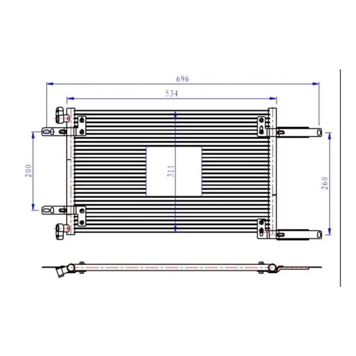KLIMA RADYATORU (KONDANSER) DOBLO 01> 1.9 DZL (534x219x16)