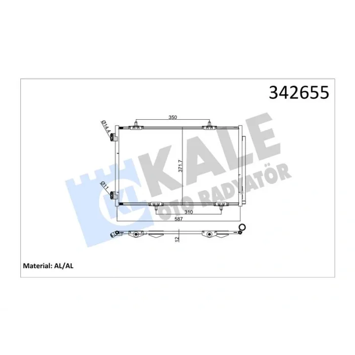 KLIMA RADYATORU  P301 C-ELYSEE 1.2 VTi-1.6 VTi-1.6 HDİ 11/12=>(587X367X16)