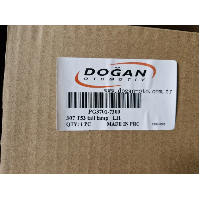 PEUGEOT 307 SOL ARKA STOP LAMBASI SIFIR 2001-2006