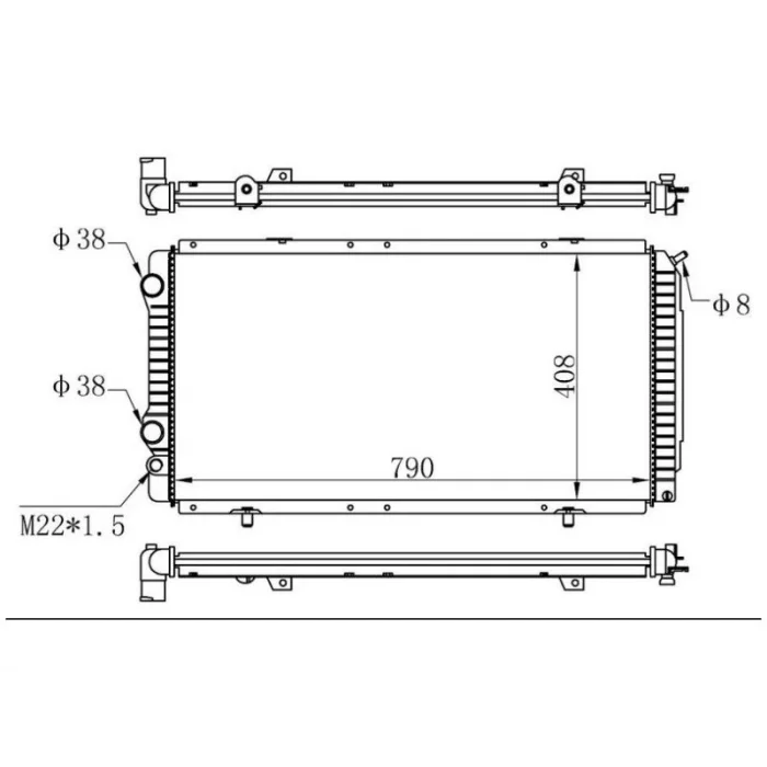 RADYATOR BOXER DUCATO JUMPER (97 02) 1.9D 2.5D 2.8HDI (AC+MEK) (790x408x26)