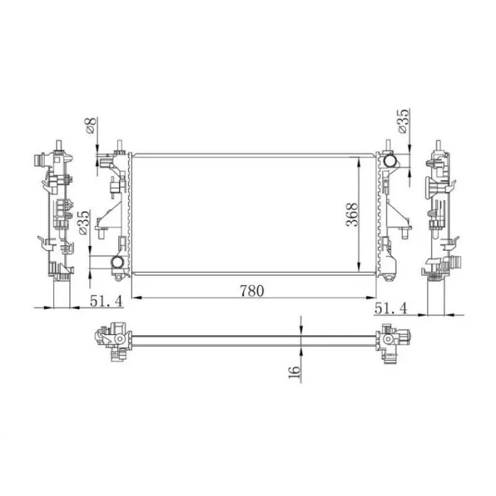 RADYATOR DUCATO BOXER JUMPER 2.2 HDI 06>(KLIMASIZ+KLIMALI+MEK+OTOM.)