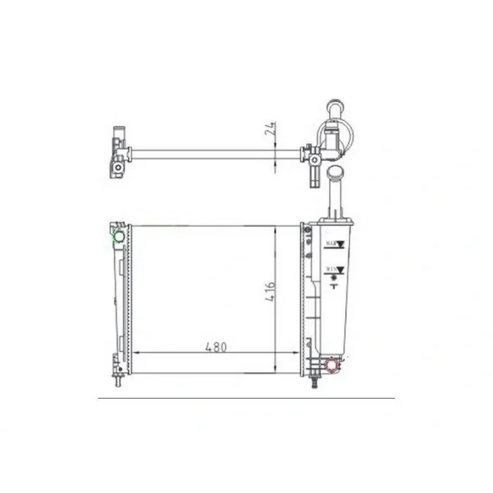RADYATOR LANCIA Y 1.2I 2011> 617873 MT (480×416×24)