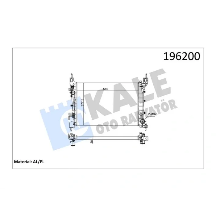 RADYATOR LINEA 1.4MPI PUNTO EVO 1.2 1.4 16V (05+) (AC) (MT) 1 SIRA AL+PL