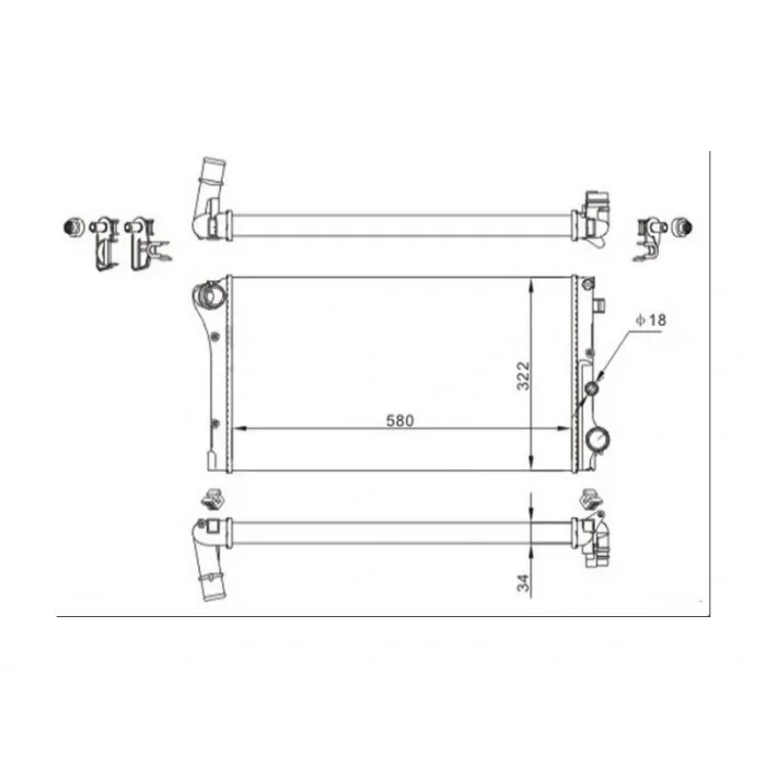 RADYATOR PANDA 44621 MJTD 03> 617847 MT (580×322×34)