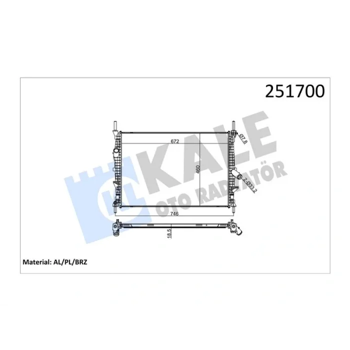 RADYATOR TRANSIT V347 2.2 2.4 TDCI (06+ (NAC) (MT) AL/PL/BRZ