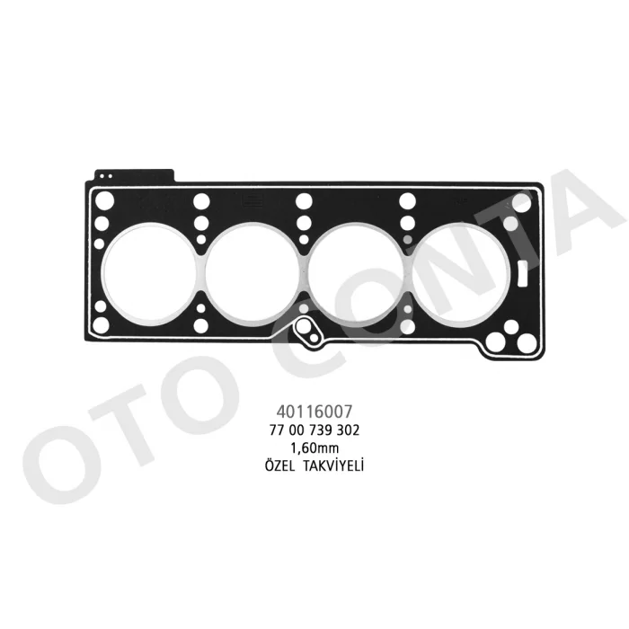 SILINDIR KAPAK CONTA R19 1.4 8V LPGLI SKC OZEL TAKVIYELI 1.60MM E6J