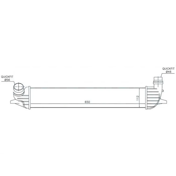 TURBO RADYATORU (INTERCOOLER) LAGUNA 2.0 DCI 2007> 96625 A M (650X112X108)
