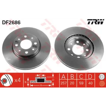 FREN DISKI ON HAVALI 257 MM ALBEA PALIO DOBLO FIORINO 2.0 TEMPRA MAREA