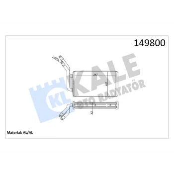 KALORIFER TRANSIT T15 V184 TURBO (96 99) V184 (01+) 2 SIRA AL/BRZ