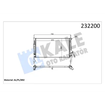 RADYATOR TRANSIT TURBO V347 2.2 2.4 TDCI (06+) (NAC) (MT) AL/PL/BRZ