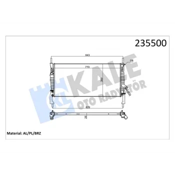 RADYATOR TRANSIT V347 2.2 2.4 TDCI (06+) (AC) (MT) AL/PL/BRZ
