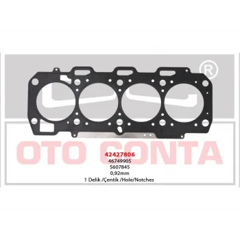 SILINDIR KAPAK CONTA 1 DELIK MLS COK KATLI CELIK 0.92MM DOBLO 1.9JTD