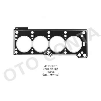 SILINDIR KAPAK CONTA R19 1.4 8V LPGLI SKC OZEL TAKVIYELI 1.60MM E6J
