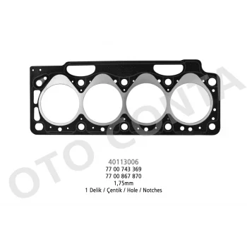 SILINDIR KAPAK CONTA R19 EXPRESS CLIO MEGANE 1.9 3 DELIK 1.75MM F8Q
