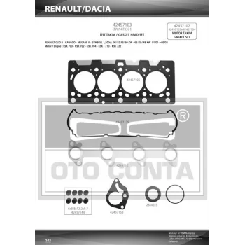 TAKIM CONTA UST SKT KECELI SUBAP LASTIKLI KANGOO MEGANE CLIO 1.5DCI
