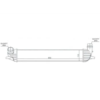 TURBO RADYATORU (INTERCOOLER) LAGUNA 2.0 DCI 2007> 96625 A M (650X112X108)
