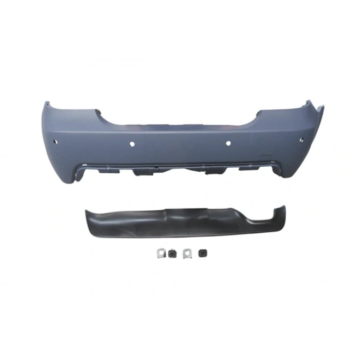 BMW 5 SERI- E60- 04/07; ARKA TAMPON (KARLIKLI/ASTARLI/ÇEKİ DEMİR KAPAKLI/SENSÖR DELİKLİ 24MM)M-TECH