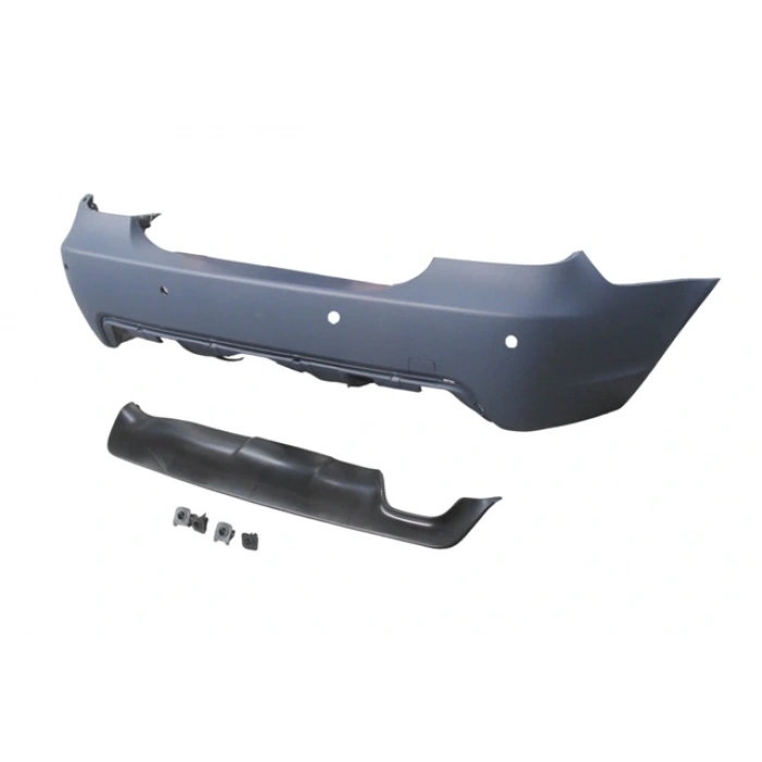 BMW 5 SERI- E60- 04/07; ARKA TAMPON (KARLIKLI/ASTARLI/ÇEKİ DEMİR KAPAKLI/SENSÖR DELİKLİ 24MM)M-TECH