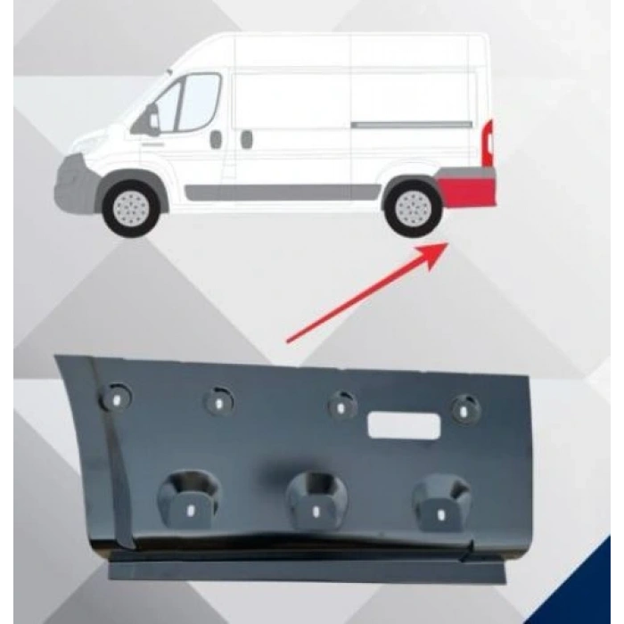 FIAT DUCATO- 07/14; ARKA ÇAMURLUK AĞZI ALT SACI SOL (ARKA TEKER ARKASI)