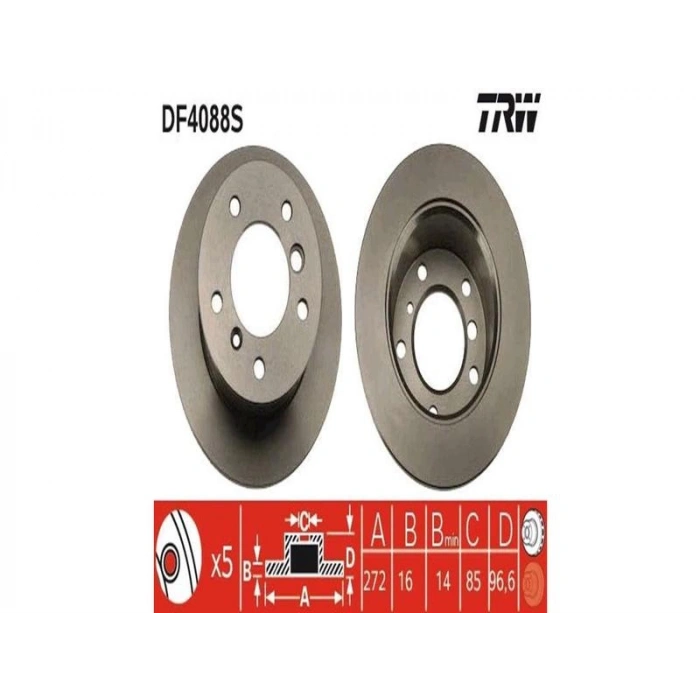 FREN DISKI ARKA DELİKSİZ MERCEDES SPRINTER B901>B904 . VW LT 28-35-46 TEK TEKER