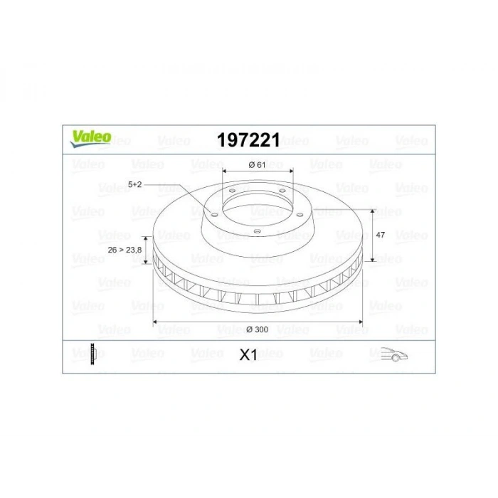 FREN DISKI ON RENAULT LAGUNA II 01=>  300 MM  5 BIJON