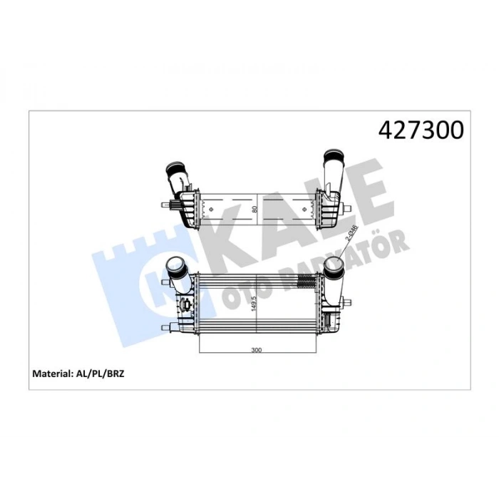 INTERCOOLER TRANSIT COURIER FIESTA IV B MAX 1.0 ECOBOOST ( 2018 > ) I AKISLI AL/BRZ