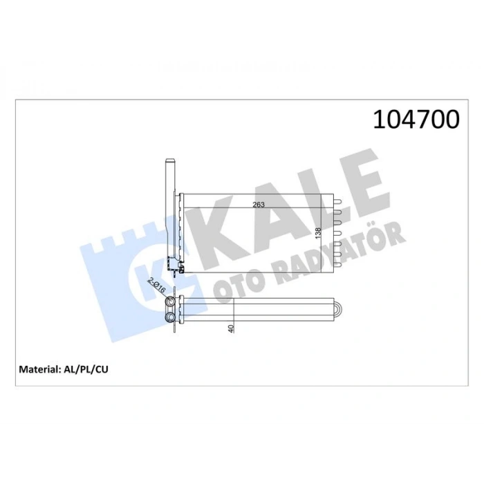 KALORIFER ESCORT CL CLX (BAKIR BORULU) 2 SIRA AL+CU