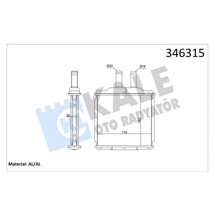 KALORIFER NUBIRA-LACETTI (04+) T LACETTI-NUBIRA (05+) AL BRZ