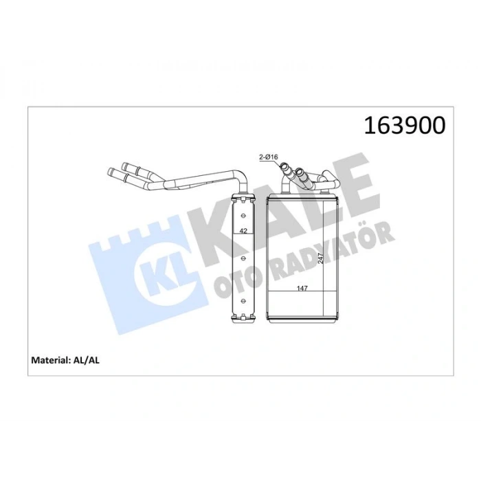 KALORIFER TRANSIT V347 2.2 2.4 3.2) (AC) 2 SIRA AL/BRZ