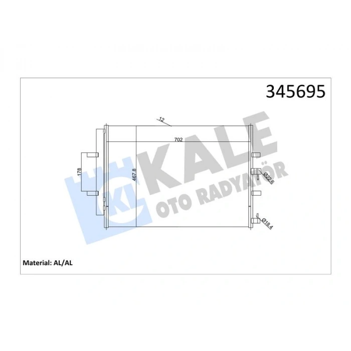 KONDENSER TRANSIT V363 (14+) CUSTOM (12+) AL AL