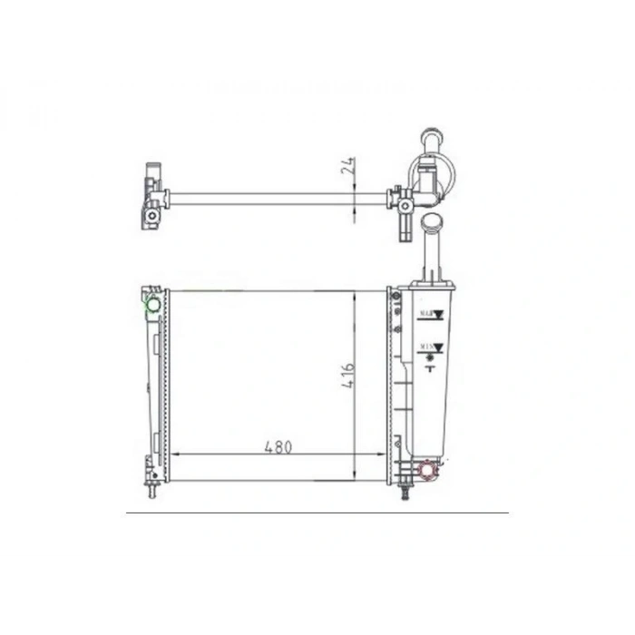 RADYATOR LANCIA Y 1.2I 2011> 617873 MT (480×416×24)