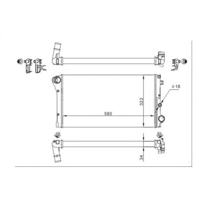 RADYATOR PANDA 44621 MJTD 03> 617847 MT (580×322×34)