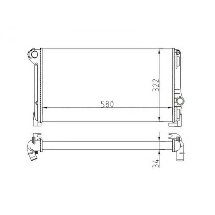 RADYATOR PUNTO IDEA 44621 MJTD 04> 61896 MT (580×322×34)