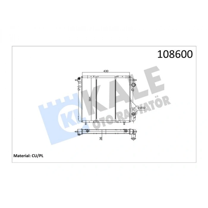 RADYATOR R19 1.4 GTD R19 1.6 KARBURATORLU 2 SIRA CU+PL