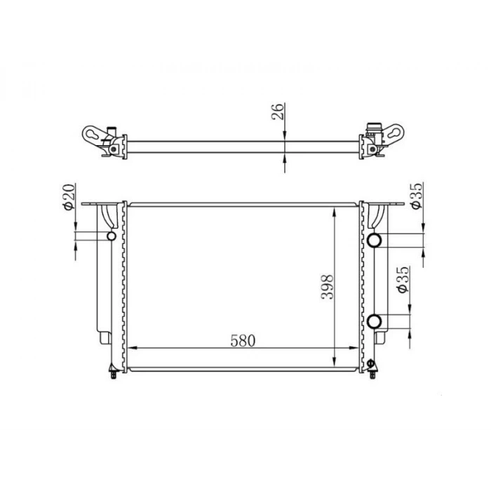 RADYATOR STILO 1.9 JTD 01> (MEK) (580x398x26)