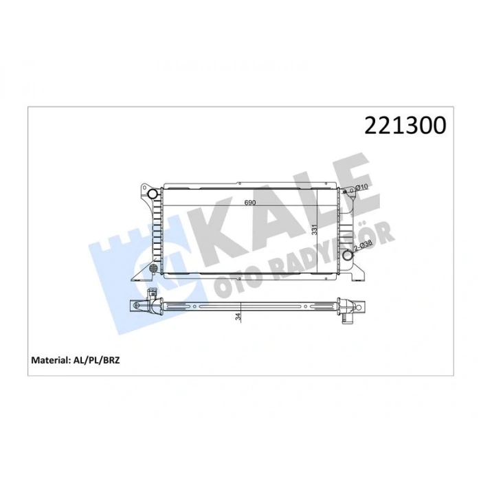 RADYATOR TRANSIT T15 T19 YM TURBO (97 01) 32mm AL/PL/BRZ