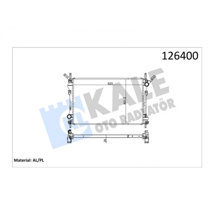 RADYATOR TRANSIT TURBO V184 2.4D (01+) (NAC) (MT) AL/PL/BRZ