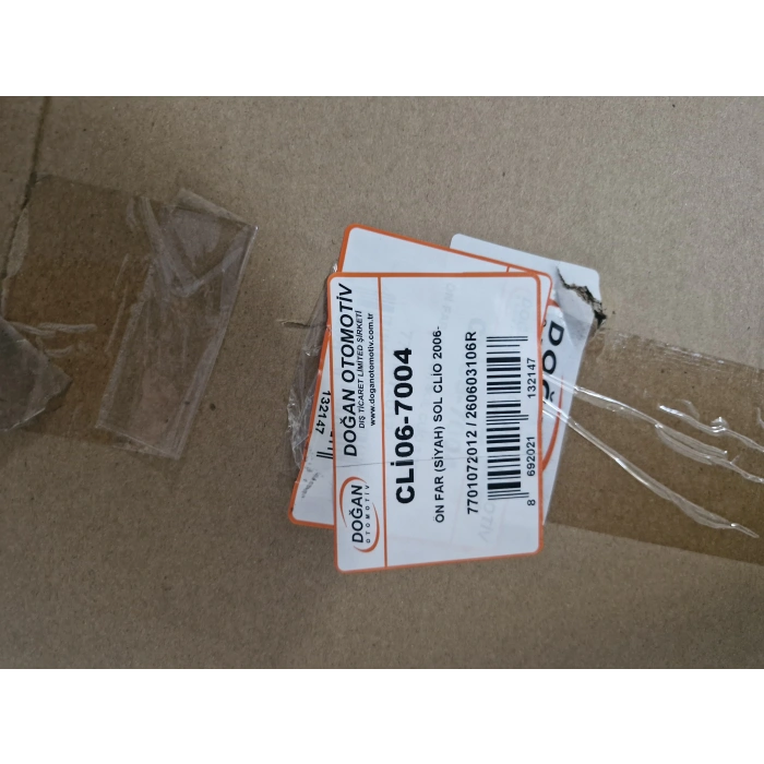 RENAULT CLİO 3 SOL ÖN FAR SİYAH SIFIR 2005-2008