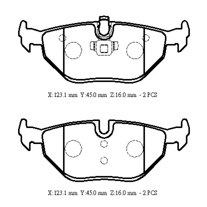 ROVER 75- SD- 00/04; ARKA FREN BALATASI (KABLOSUZ)(DİSK) (123,1X45X16)(BRAMAX)