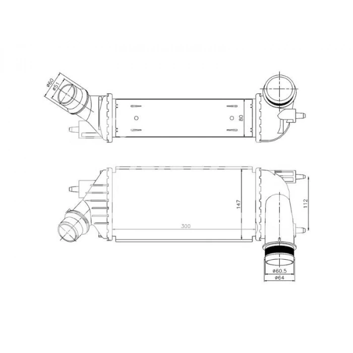 TURBO RADYATORU (INTERCOOLER) SCUDO 2.0 JTD 2007> JUMPY 96467 A M (300X147X80)