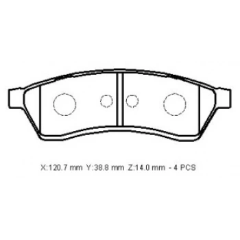 CHEVROLET EPICA- 07/12; ARKA FREN BALATASI (DİSK)(120,7x38,8x14) (BRAMAX)