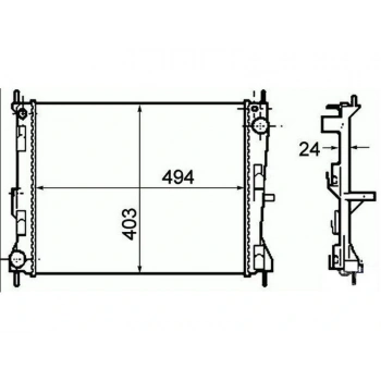 RADYATOR CLIO III MODUS MICRA III 1.5 DCI 1.2 16V 1.4 1.6(AC+KLIMASIZ+MEK) (495x416x23)